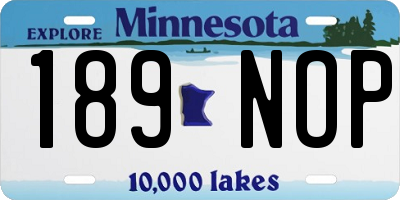 MN license plate 189NOP