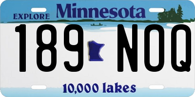 MN license plate 189NOQ