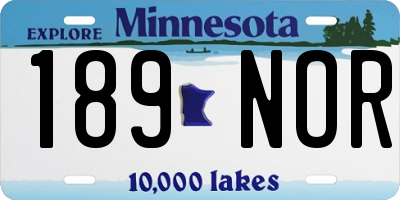 MN license plate 189NOR