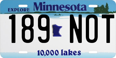 MN license plate 189NOT