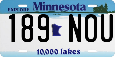 MN license plate 189NOU
