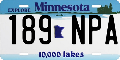 MN license plate 189NPA