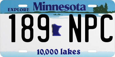 MN license plate 189NPC