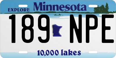 MN license plate 189NPE