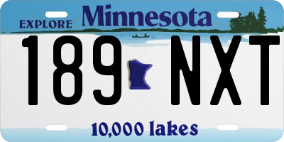 MN license plate 189NXT
