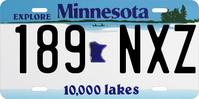 MN license plate 189NXZ