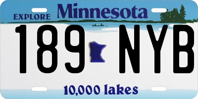 MN license plate 189NYB