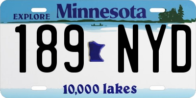 MN license plate 189NYD