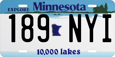 MN license plate 189NYI