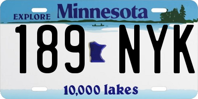MN license plate 189NYK