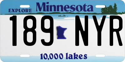 MN license plate 189NYR