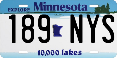 MN license plate 189NYS
