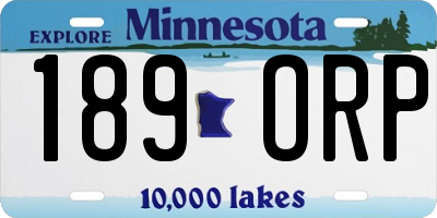 MN license plate 189ORP