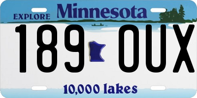 MN license plate 189OUX