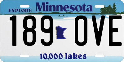 MN license plate 189OVE