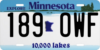 MN license plate 189OWF
