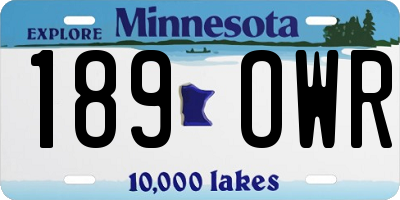 MN license plate 189OWR