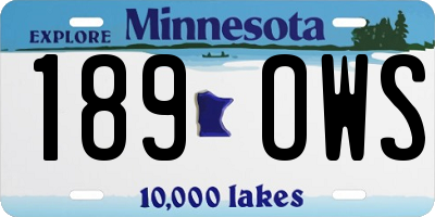 MN license plate 189OWS
