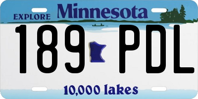 MN license plate 189PDL