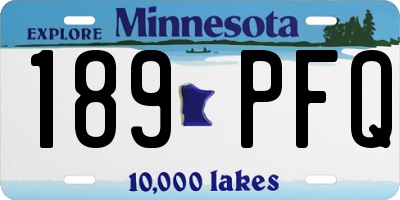 MN license plate 189PFQ