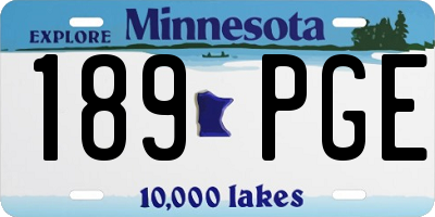 MN license plate 189PGE