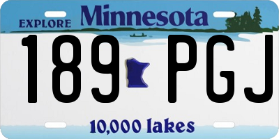 MN license plate 189PGJ