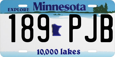 MN license plate 189PJB