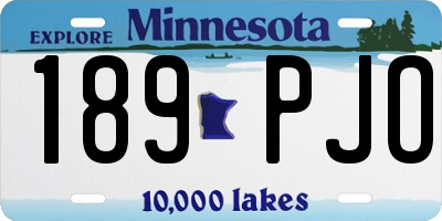 MN license plate 189PJO
