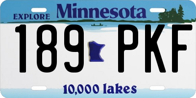 MN license plate 189PKF