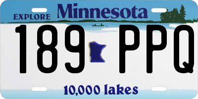 MN license plate 189PPQ