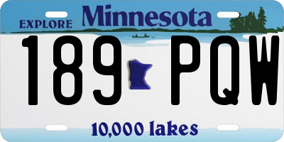 MN license plate 189PQW