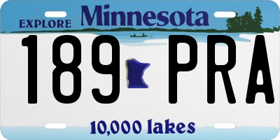 MN license plate 189PRA