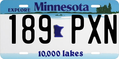 MN license plate 189PXN