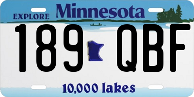MN license plate 189QBF