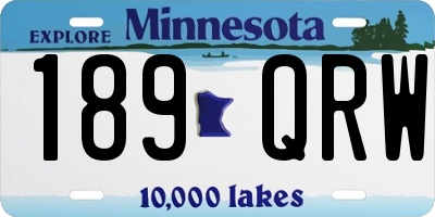 MN license plate 189QRW