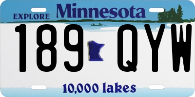 MN license plate 189QYW