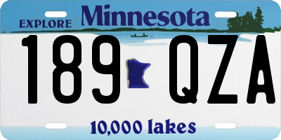 MN license plate 189QZA