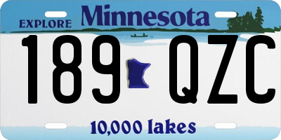 MN license plate 189QZC