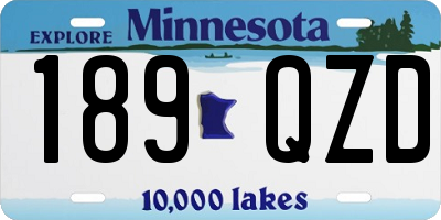 MN license plate 189QZD