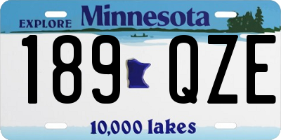 MN license plate 189QZE