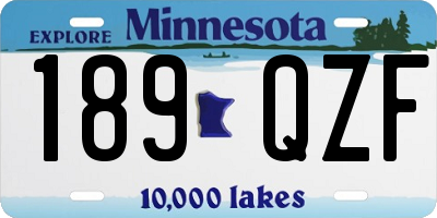 MN license plate 189QZF