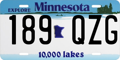 MN license plate 189QZG
