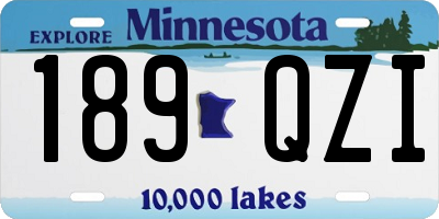 MN license plate 189QZI