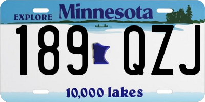 MN license plate 189QZJ
