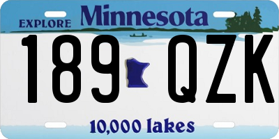 MN license plate 189QZK