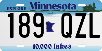 MN license plate 189QZL