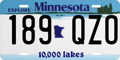 MN license plate 189QZO