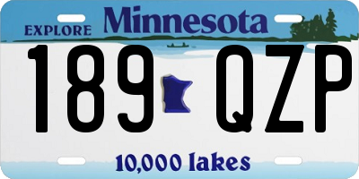 MN license plate 189QZP