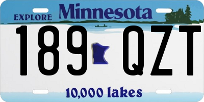 MN license plate 189QZT