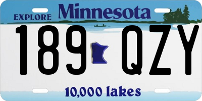 MN license plate 189QZY